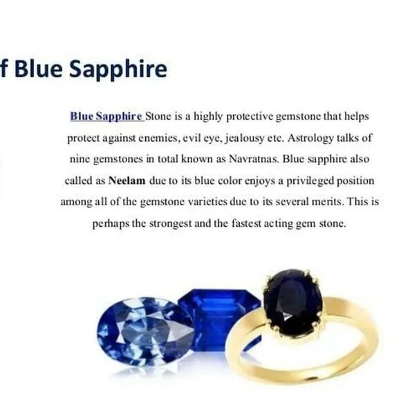 Sapphire Quartz & German Silver Size 8 RING intuition insight Stunning Blue - Picture 3 of 5